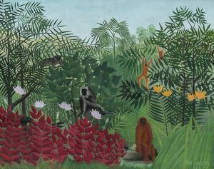 Forêt tropicale avec des singes. 1910