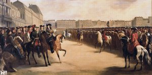 Tsar Pierre Ier le Grand de Russie (1672-1725) accompagné du Régent Philippe II Duc d