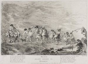 Recrues rejoignant le régiment, vers 1717?-26 - Henri Simon Thomassin