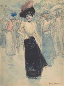 Une Parisienne dans une rue bondée