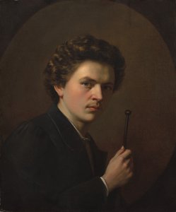 Autoportrait avec un bâton de peintre, vers 1863