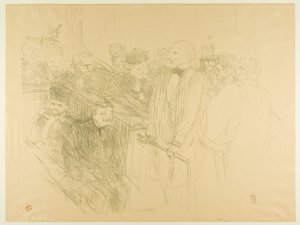 Le Procès Arton, Ribot Témoignant (deuxième planche) - Henri de Toulouse-Lautrec