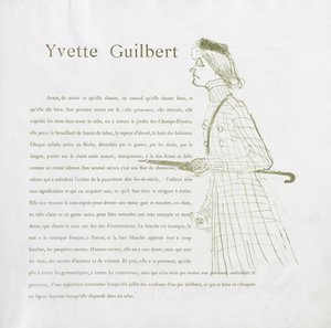 Yvette Guilbert - Série française : N° 1 - Henri de Toulouse-Lautrec