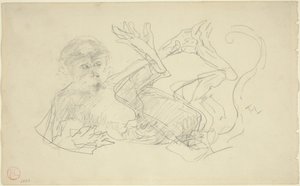 Un Singe Jouant sur le Dos - Henri de Toulouse Lautrec