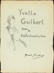 Couverture, Yvette Guilbert - Henri de Toulouse Lautrec