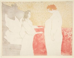 Femme au lit, profil, au petit lever, de la série Elles