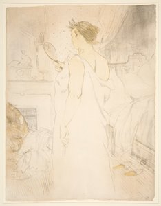 Femme à glace, la glace à main, de la série Elles - Henri de Toulouse Lautrec