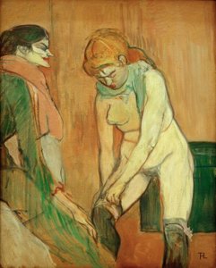 Femme tirant son bas