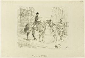 Cavalière et charrette