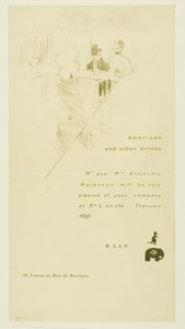 Invitation pour M. et Mme Alexandre Natanson - Henri de Toulouse Lautrec
