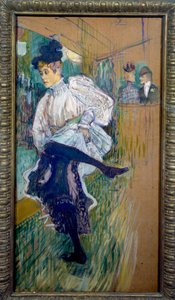 Jane Avril dansant. Jane Avril (1868-1943) était une danseuse du Moulin Rouge. Peinture par Henri de Toulouse-Lautrec (1864-1901) 1891 Paris, musée d