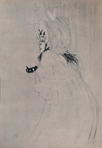 Mlle May Belfort accueillant, vers 1895, 1946
