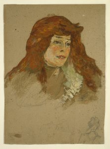 Mme Lili Grenier (recto); Paysage avec église (verso) - Henri de Toulouse Lautrec