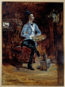 Portrait du peintre René Princeteau (1849-1914) dans son atelier - Henri de Toulouse Lautrec