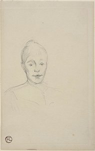 Étude : Visage de femme avec un col haut - Henri de Toulouse Lautrec