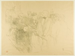 Le Procès Arton, Ribot Témoignant (deuxième planche) - Henri de Toulouse Lautrec