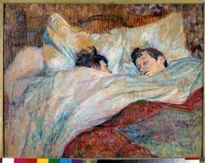 Le lit. Deux enfants endormis. Huile sur carton par Henri de Toulouse-Lautrec (1864-1901) 1892 Paris, Musée d