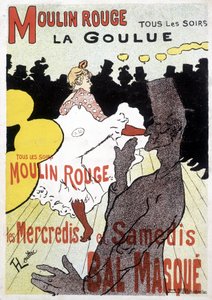 Affiche de Toulouse Lautrec pour le Moulin Rouge et La Goulue - Henri de Toulouse Lautrec