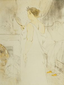 Femme à Glace - La Glace à Main, Planche VI de Elles, 1896 - Henri de Toulouse Lautrec