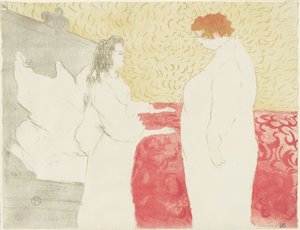 Femme au lit, profil, se levant, planche huit de Elles