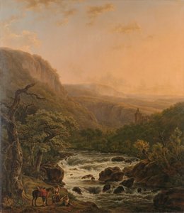 Rivière dans les Ardennes au coucher du soleil - Henri van Assche