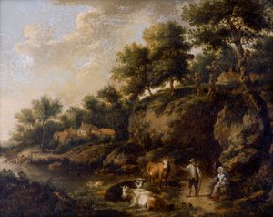 Paysage avec vacher, 18ème siècle