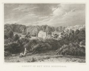 Vue sur le domaine et château Rosendael (Tafereelen uit de omstreken der stad Arnhem) - Henricus Wilhelmus Couwenberg