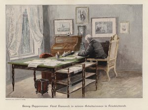 Otto von Bismarck dans son bureau à Friedrichsruh, Allemagne