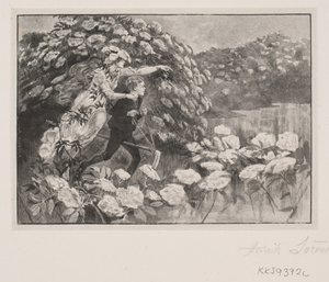 Illustration de H. C. Andersen : "La Mère Sureau" - Henrik Arnold Hamilkar Sørensen