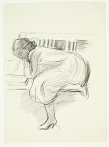 Femme lisant recroquevillée sur un canapé - Henrik Schouboe