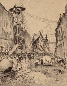 Humains disséquant des machines de guerre martiennes