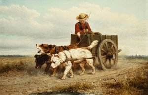 Le Chariot à chien - Henriëtte Ronner Knip