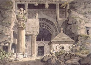 Anciennes excavations à Carli, planche XIV, gravée par Daniel Havell
