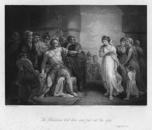 Samson et Dalila, Juges XVI, 21 - Henry (after) Singleton