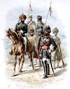 Groupe de soldats indiens natifs, début du vingtième siècle