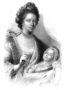 Reine Charlotte 1744-1818 avec le futur roi George IV 1762-1830