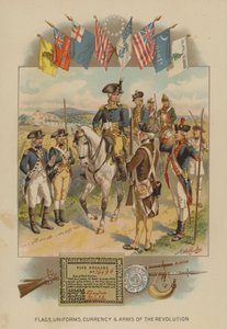 Drapeaux, uniformes, monnaie et armes de la Révolution américaine - Henry Alexander (after) Ogden
