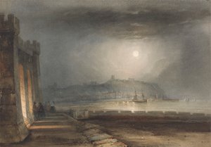Port de Scarborough, Yorkshire - Clair de lune