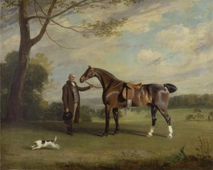 Le palefrenier du comte de Shrewsbury tenant un chasseur - Henry Bernard Chalon