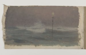 Croix et vague, Bretagne, vers 1905