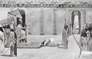 Nabonide envoyant des instructions à Belshazzar