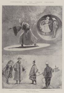 Pantomimes aux théâtres de Londres (lithographie)