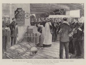 Le défunt duc de Saxe-Cobourg-Gotha, service commémoratif à bord du HMS Alexandra, dernier commandement du duc - Henry Charles Seppings Wright