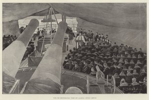 Avec la flotte méditerranéenne au large de Salonique, service du dimanche - Henry Charles Seppings Wright