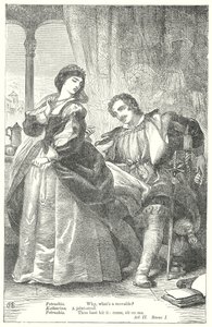 La Mégère apprivoisée (gravure) - Henry Courtney (after) Selous
