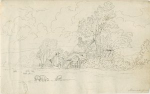 Église de Stonnall : dessin à la plume, 20 juin 1813 - Henry Curzon Allport