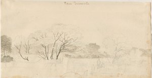 Tamworth - Vue lointaine : dessin au crayon, nd [1788-1855] - Henry Curzon Allport