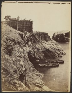 Tirs pour charger les briquets de guano, îles Chincha