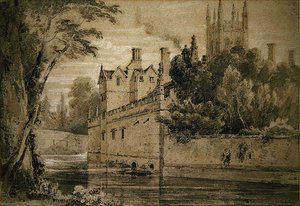 Magdalen College - Une vue sur le Cherwell vers le pont - Henry Edridge