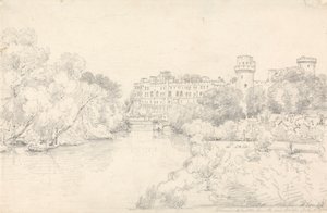 Château de Warwick depuis le nouveau pont - Henry Edridge